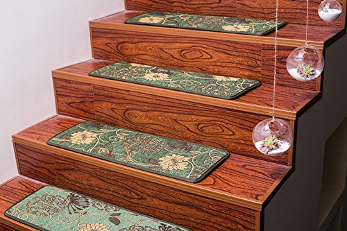 Premium Non-Slip Stair Tread Rugs - Classic European Design Carpet for Stairs - 25.6
