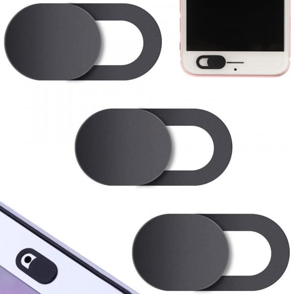 PARENCE - 3-Pack Universal Camera Privacy Sliders for Laptops, Tablets & Smartphones - Black Webcam Cover - Perfect for Online Meetings, Remote Work & Privacy Protection