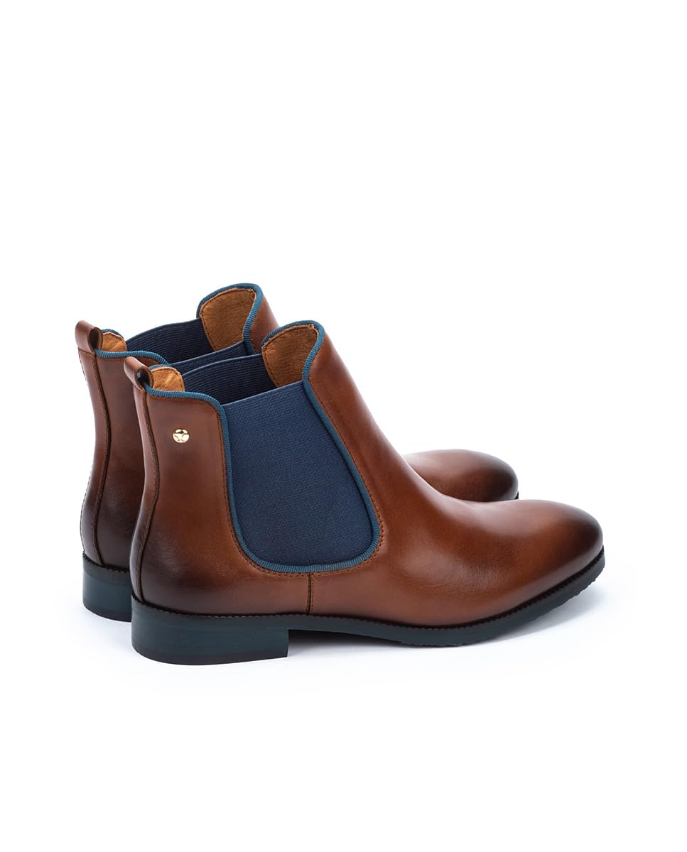 PIKOLINOS Women's Leather Flat Ankle Boots - Comfortable Royal Blue Casual Shoes for Walking, Work & Everyday Wear