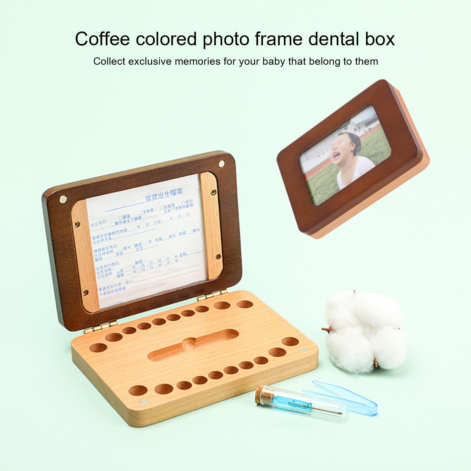 Fovolat Wooden Tooth Keepsake Box for Kids - First Tooth Organizer Container for Boys & Girls - Tooth Fairy Gift Box for Study Room & Living Room - Perfect for Baby Teeth Storage & Nursery Decor