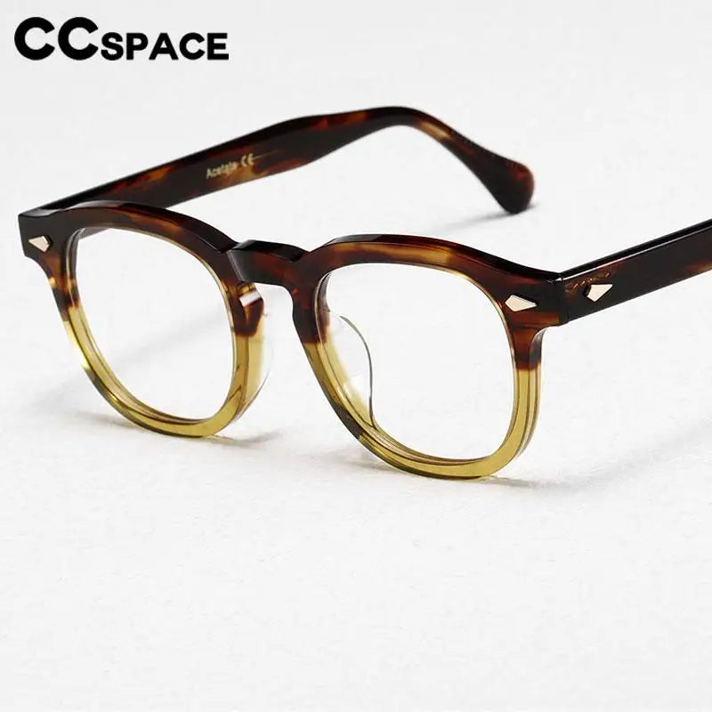 CCspace Unisex Full Rim Square Acetate Eyeglasses 57314 - Lightweight & Durable Frame for Men & Women - Perfect for Reading, Work & Fashion Accessories