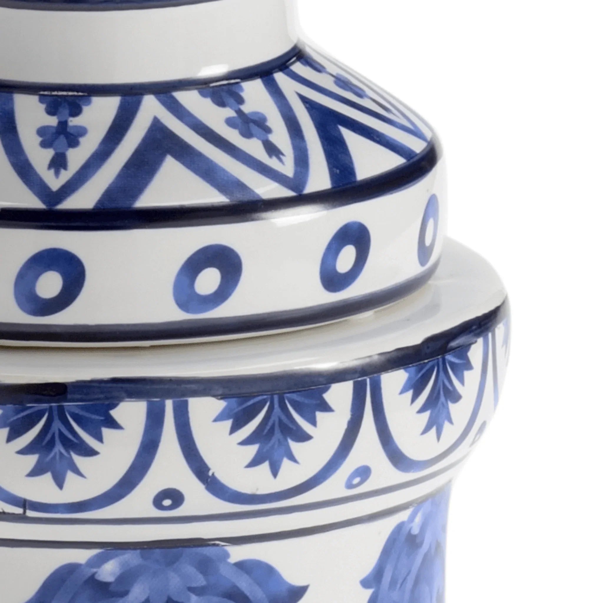 Blue and White Ceramic Jardiniere Pedestal Planter - Elegant Flower Pot for Indoor/Outdoor Decor, Garden, Patio, and Home Styling