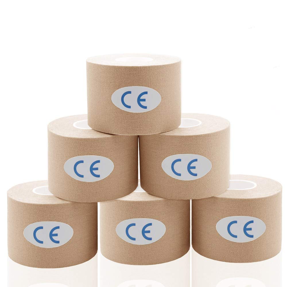 AUPCON Kinesiology Tape - Elastic Therapeutic Sports Tape for Muscle Recovery, Knee, Shoulder & Ankle Support - Hypoallergenic & Breathable Cotton - Ideal for Athletes, Physical Therapy & Post-Workout Recovery