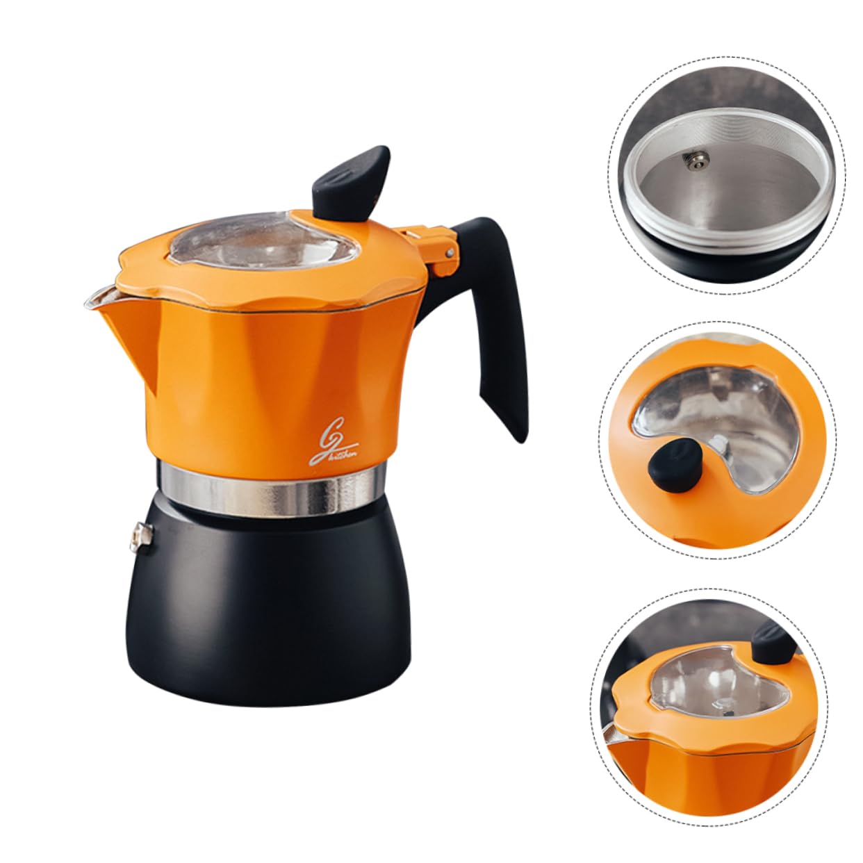 Hemoton 1-Piece Stainless Steel Coffee Pot - Espresso Maker with Heat-Resistant Handle, Perfect for Home Brewing, Camping & Office Use