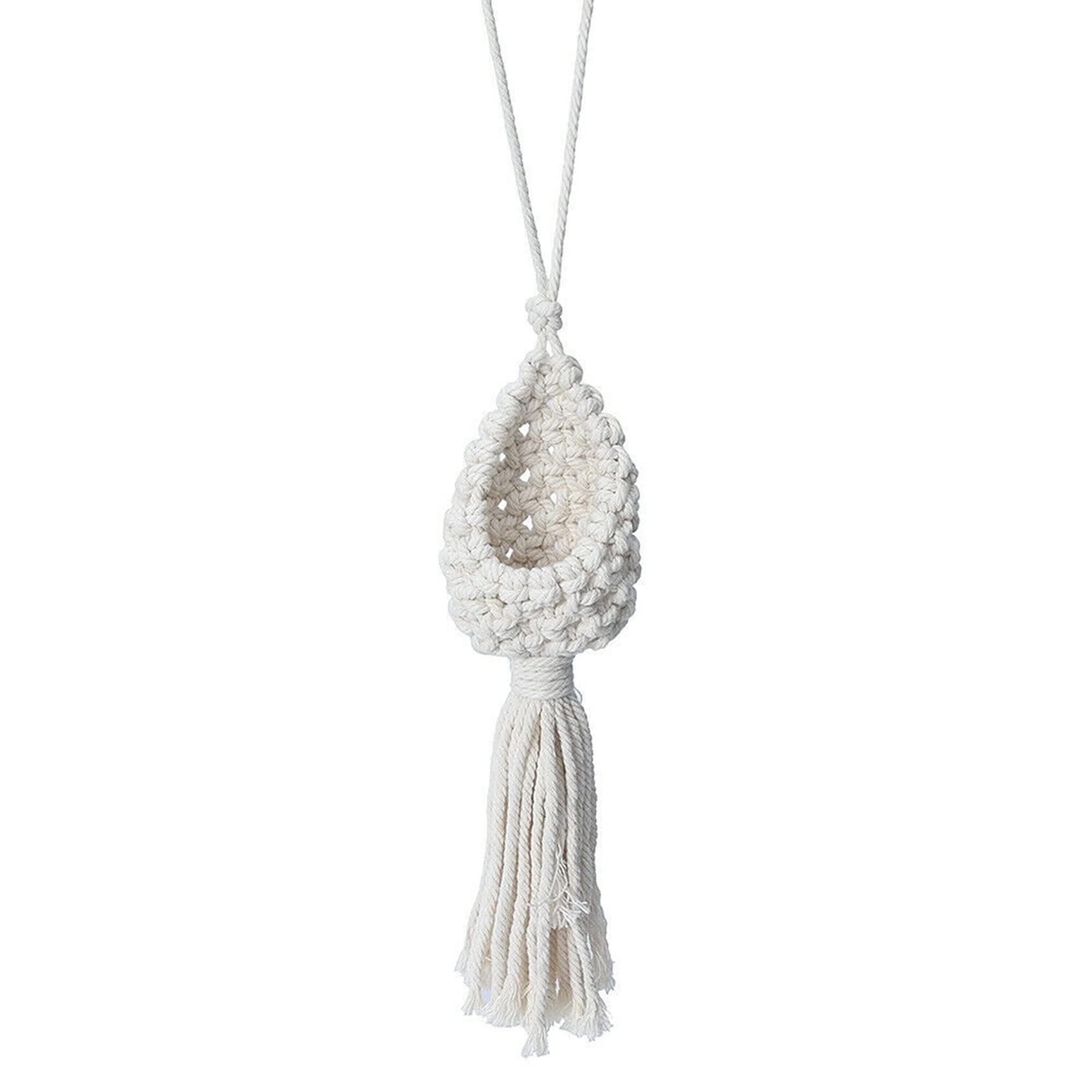 SOOHAB Boho Macrame Plant Hanger - Handmade Tillandsia Air Plant Hanging Basket with 10CM Rope Holder for Home Decor | Perfect for Living Room, Bedroom, Balcony & Boho Style Interior Design