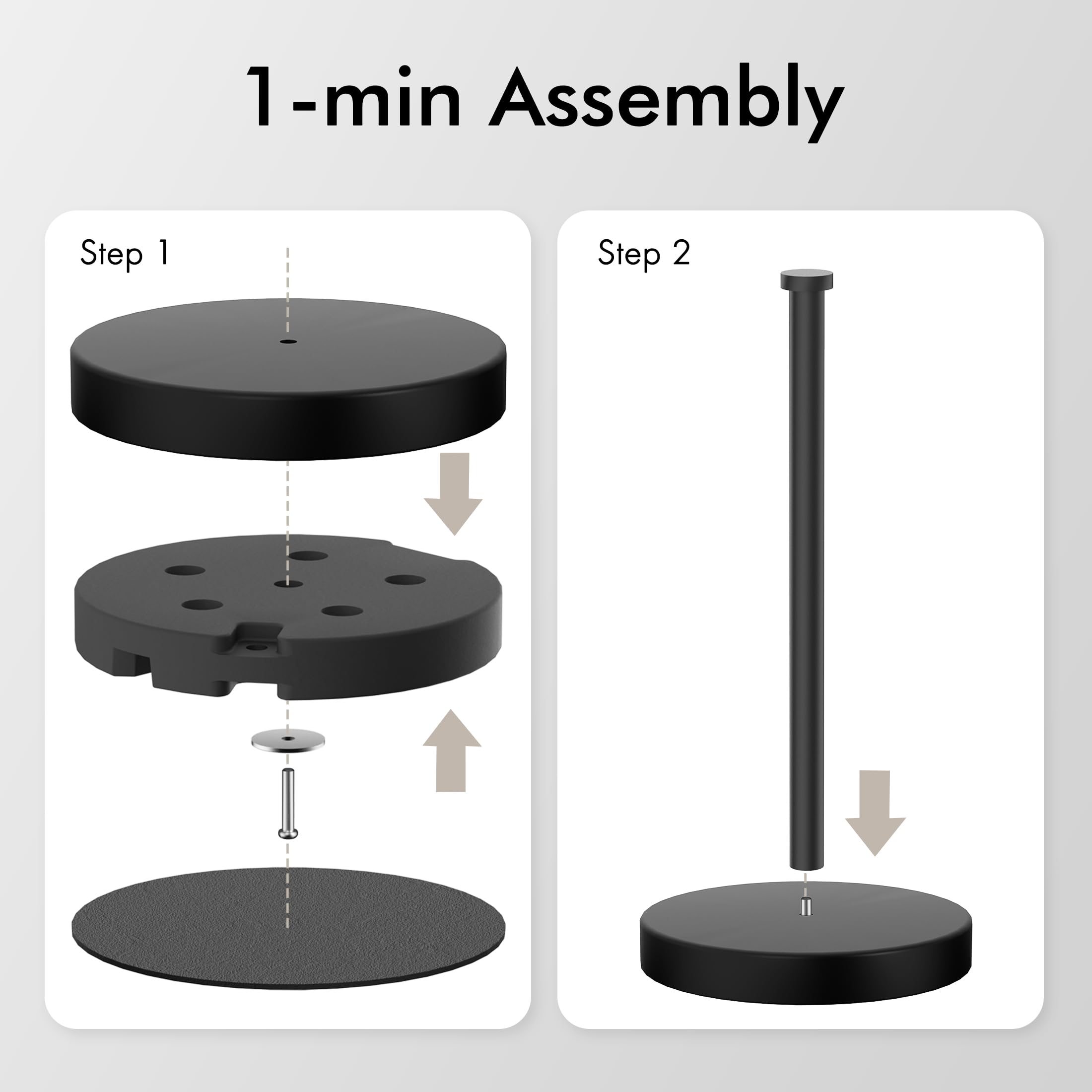KES Freestanding Toilet Paper Holder Stand - Black 3-Roll Bathroom Floor Storage with SUS304 Stainless Steel (BPS201S39-BK) | Space-Saving Solution for Small Bathrooms & Powder Rooms