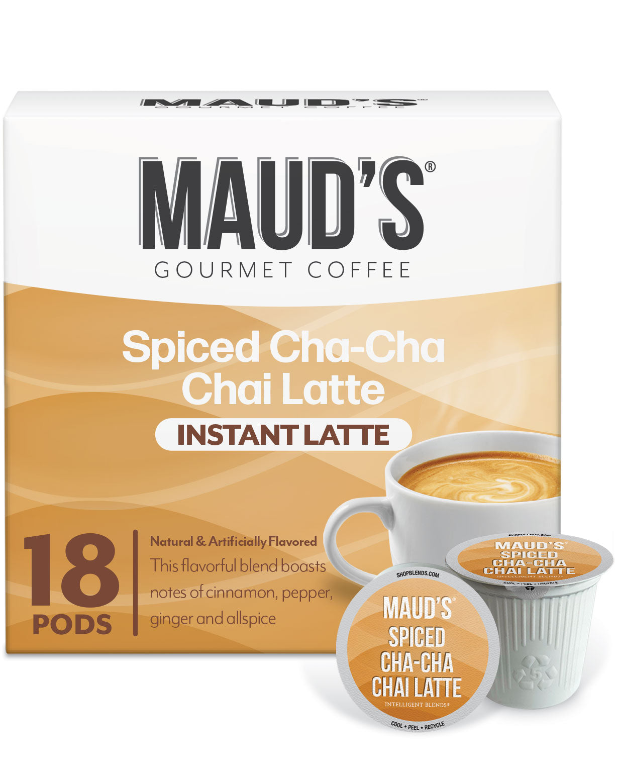 Maud's Premium Chai Tea Latte Pods - 12 Count | Rich Spiced Black Tea with Cinnamon & Cardamom | Perfect for Keurig & Nespresso Machines | Cozy Morning Drink or Afternoon Pick-Me-Up