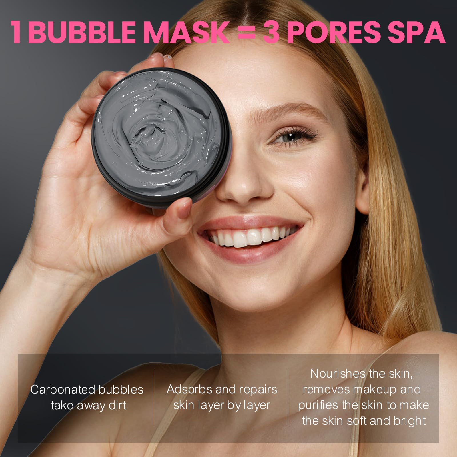 Best Carbonated Bubble Clay Mask for Blackhead Removal & Pore Refining - Deep Exfoliating & Detoxing Facial Mask for Oily & Dull Skin - Perfect Skincare Gift for Wife on Mother's Day - Spa & At-Home Facial Treatment