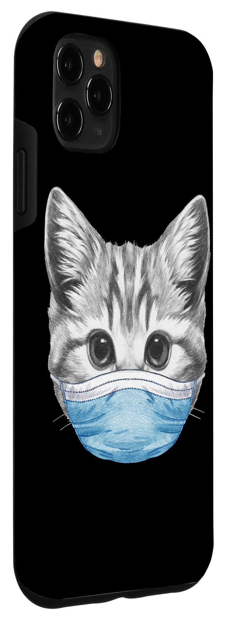 iPhone 11 Pro Max Case - Funny Cat Face Mask Design with Meowsk Print | Protective Quarantine Kitty Phone Cover for Women & Men | Perfect for Halloween, Cosplay & Daily Use