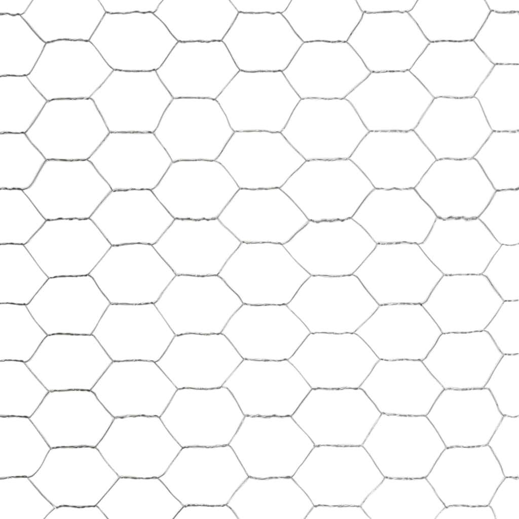 SKM Galvanized Steel Chicken Wire Fence - 82'x3.9' Silver (Model 3324) | Durable Poultry & Garden Protection for Backyard, Coop & Plant Support