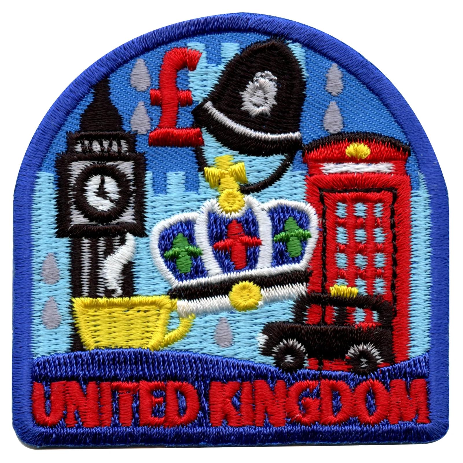UK Travel Patch - Europe Country Embroidered Iron On Badge for Backpacks, Jackets & Hats | Souvenir & Travel Accessories