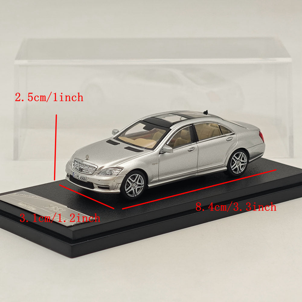 1/64 Scale Mercedes-Benz S65L V12 Silver Sedan Diecast Model Car - Collectible Sports Car Toy for Display, Gifts & Racing Scenes