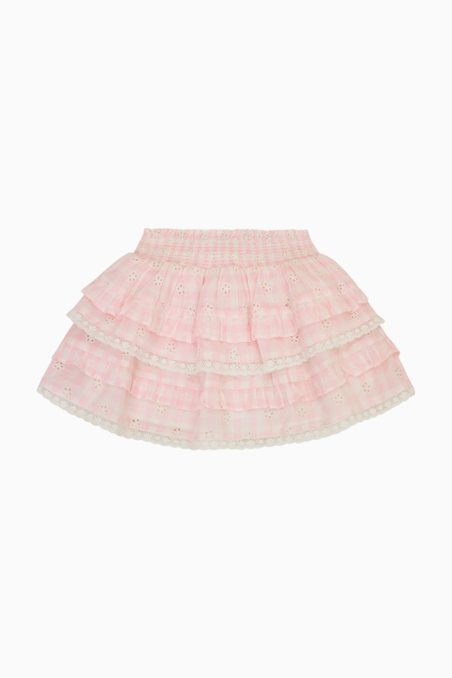 Girls Billie Eyelet Gingham Skirt - Cute Floral Print Summer Dress for Kids | Perfect for School, Parties & Family Outings