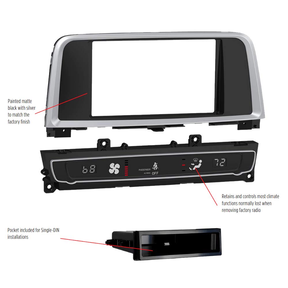 Metra Electronics 99-7384B Radio Installation Kit for 2017-Up Kia Optima (Non-Navigation Models with Display Radio) - Perfect for DIY Car Stereo Upgrades & Aftermarket Head Unit Installations