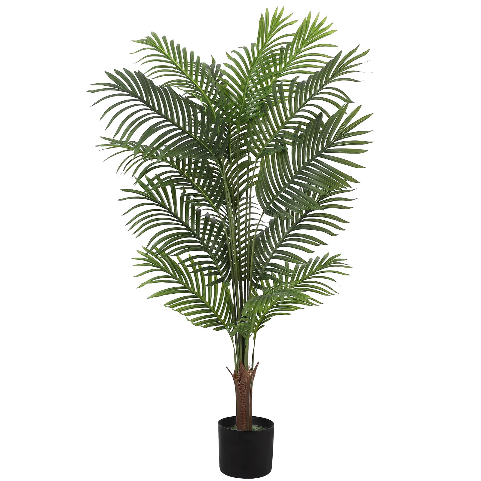 GARVEE 2-Pack 4FT Artificial Areca Palm Plants - Realistic Fake Palm Tree with Adjustable Trunk - UV Resistant Polyester Leaves for Indoor Home Office Decor - Perfect for Living Room, Bedroom & Office Spaces