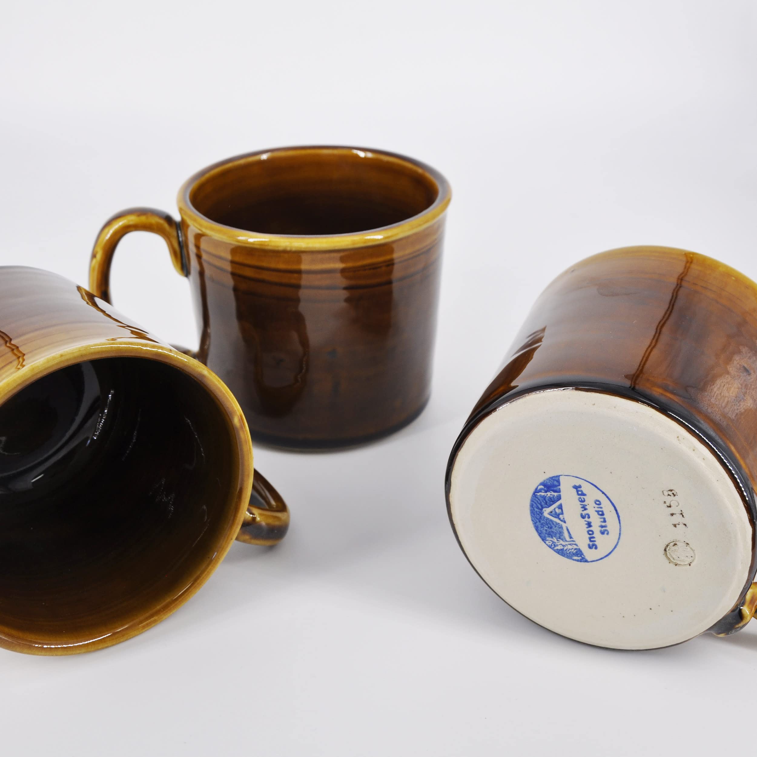 Handmade Ceramic Coffee Mug 14oz - Brown Swirl Design, Perfect for Home, Office & Gifts - Durable & Stylish Drinking Cup for Hot Beverages