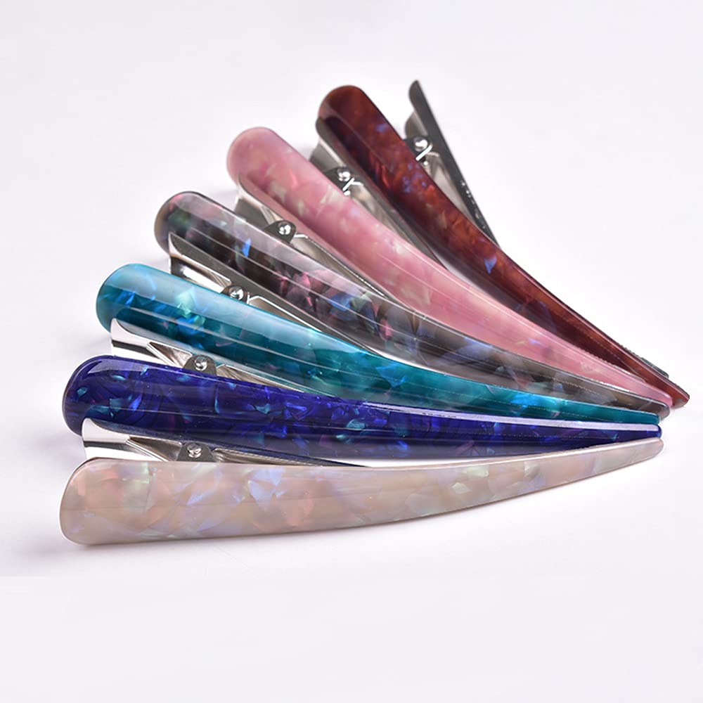 6Pcs Duck Teeth Bows Hair Clips - Acrylic Duckbill Hair Clips Mixed Colors, Fashionable Claw Hair Beak Barrettes for Women & Girls - Perfect for Parties, Weddings & Daily Styling