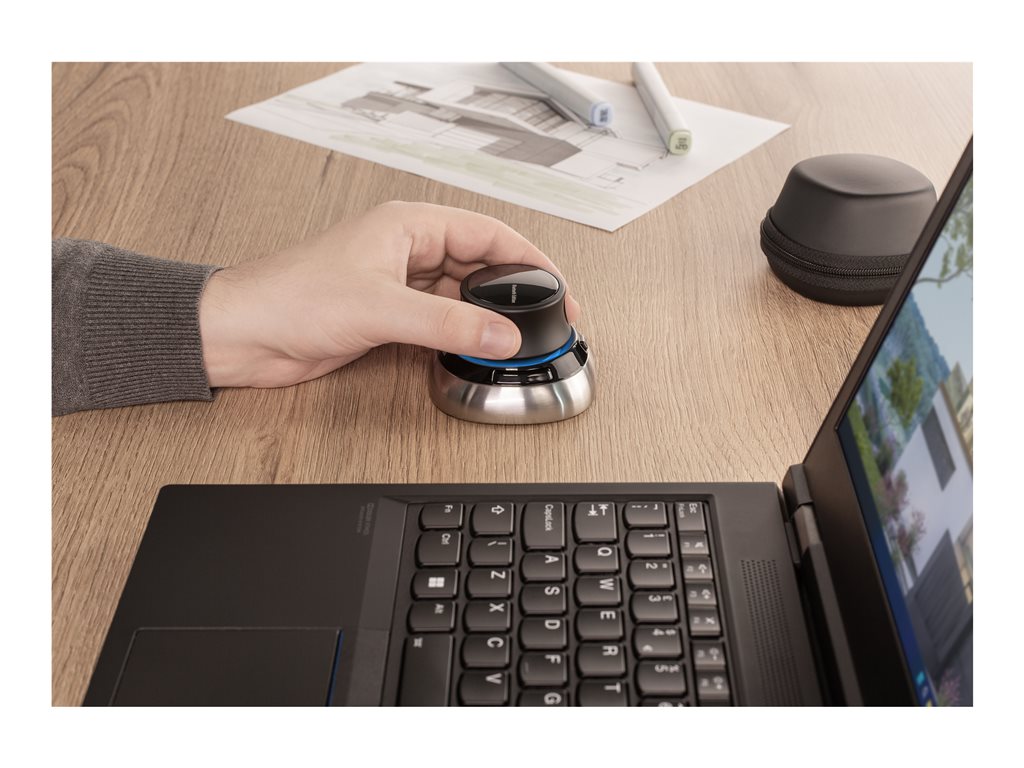 3Dconnexion SpaceMouse Wireless 3D Mouse - Bluetooth & 2.4GHz Connectivity with 2 Programmable Buttons for CAD, 3D Modeling & Graphic Design Professionals