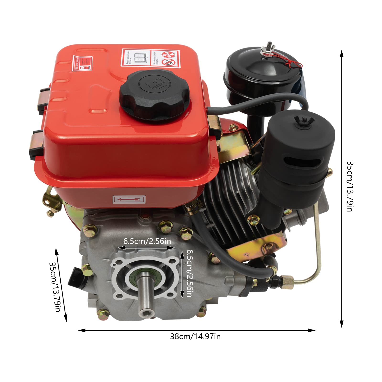 6HP 196CC 4-Stroke Air Cooled Gasoline Engine - Single Cylinder Multi-Purpose Motor for Tiller, Generator & Power Equipment - Durable Small Engine for Farming, Construction & DIY Projects