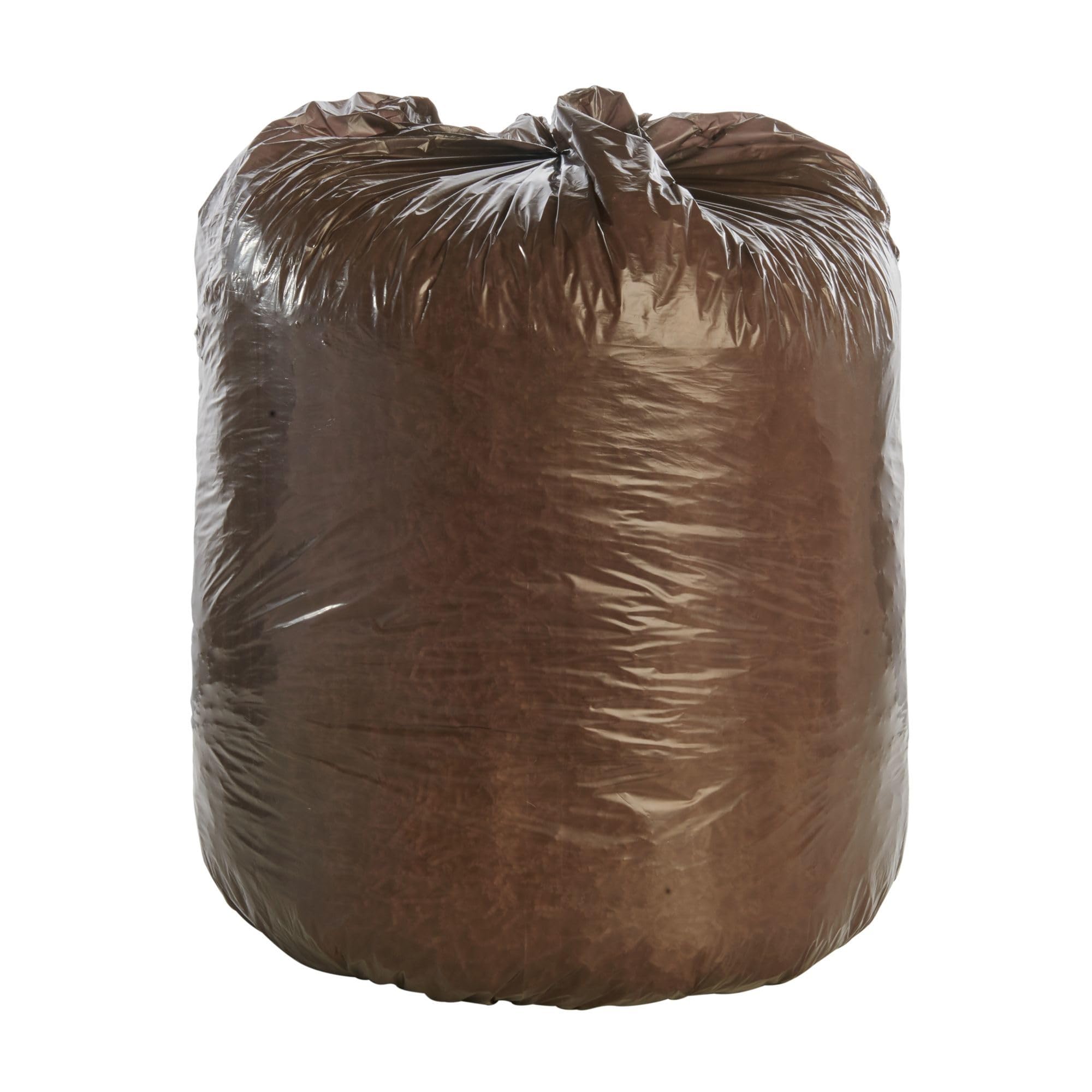 Envision G3036B80 30 Gallon Heavy Duty Trash Bags - 60 Count Eco-Friendly Brown Garbage Can Liners (0.8 mil) for Kitchen, Office & Outdoor Waste Disposal