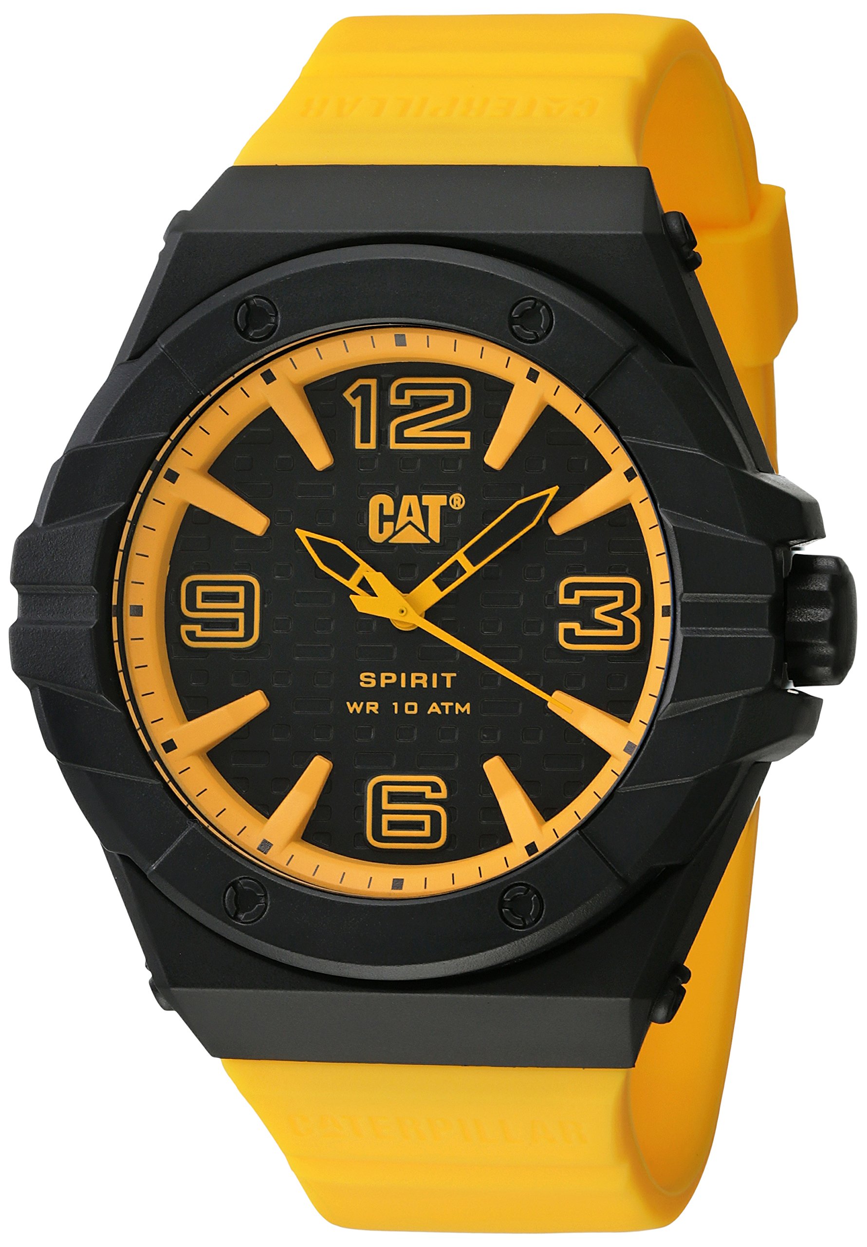 CAT Spirit II Men's Watch - 46.5mm Polycarbonate Case with Silicone Strap | Durable Sports Watch for Outdoor Activities, Hiking & Everyday Wear