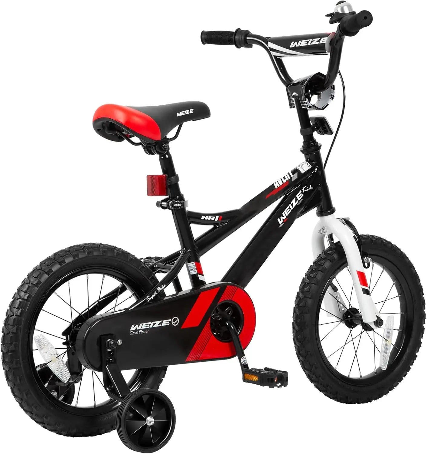 WEIZE 14-20 Inch Kids Bike for Boys & Girls Ages 3-12 Years | Adjustable Height 35-60 Inch | Coaster Brake Safety Bicycle | Black - Perfect for Neighborhood Rides, Park Adventures & Learning to Cycle