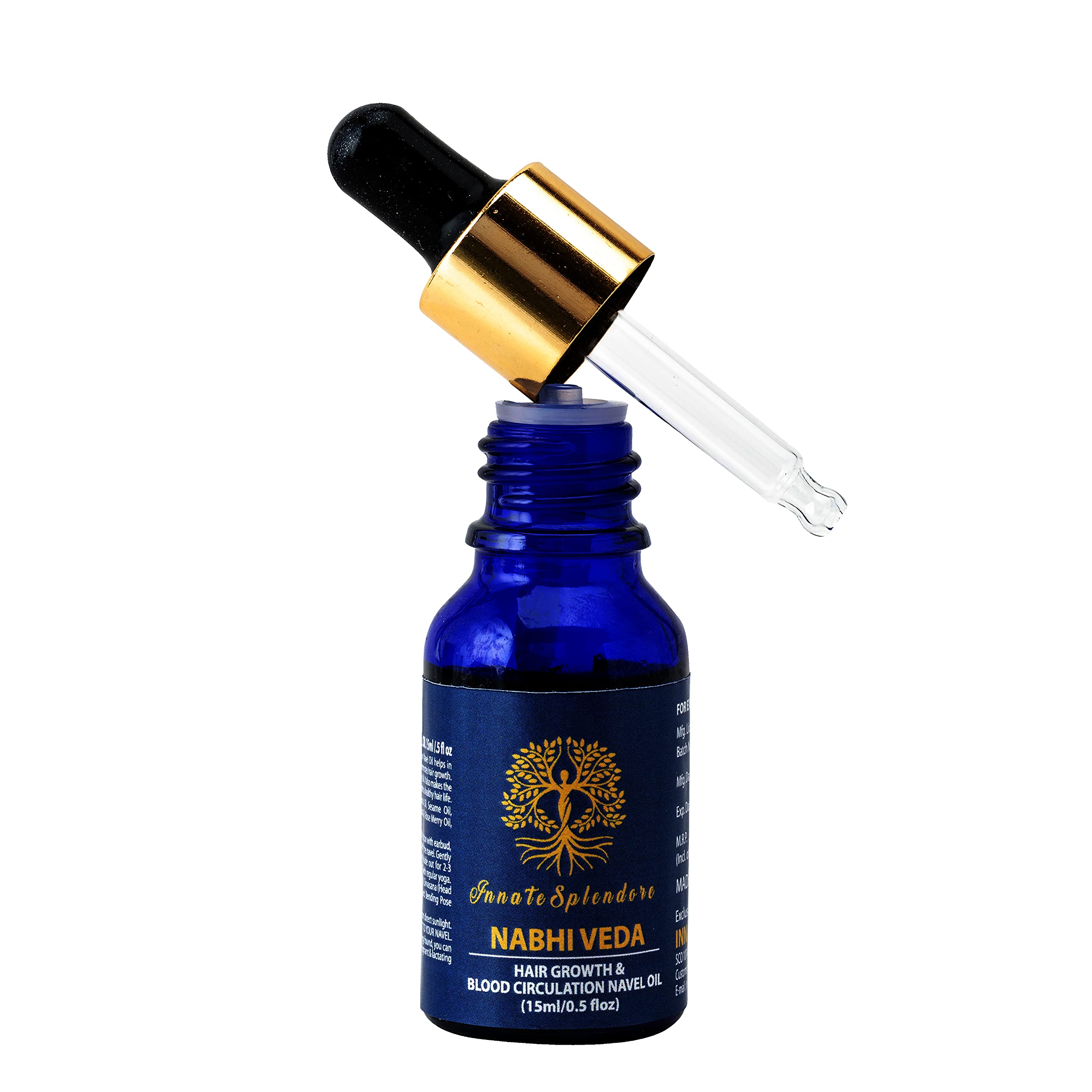 NABHI VEDA Hair Growth Oil - Belly Button Oil for Circulation & Silk Hair Care