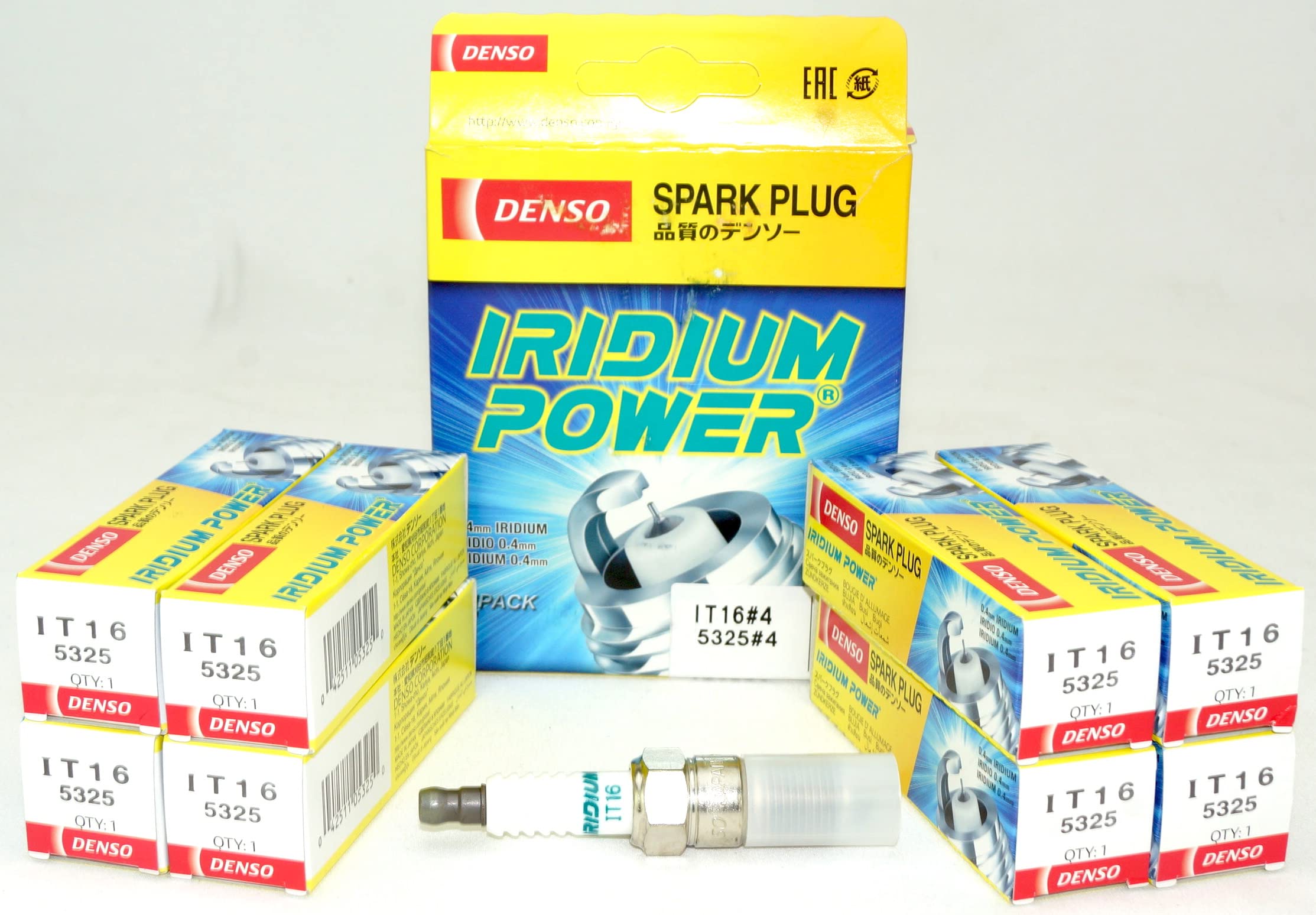 8 PCS DENSO #5325 Iridium Power Spark Plugs IT16 - High Performance Ignition Plugs for Cars, Trucks & SUVs - Improves Fuel Efficiency & Engine Performance