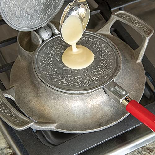 Nordic Ware Krumkake Iron - Traditional Norwegian Cookie Maker for Stovetop, Silver - Perfect for Holiday Baking and Scandinavian Desserts