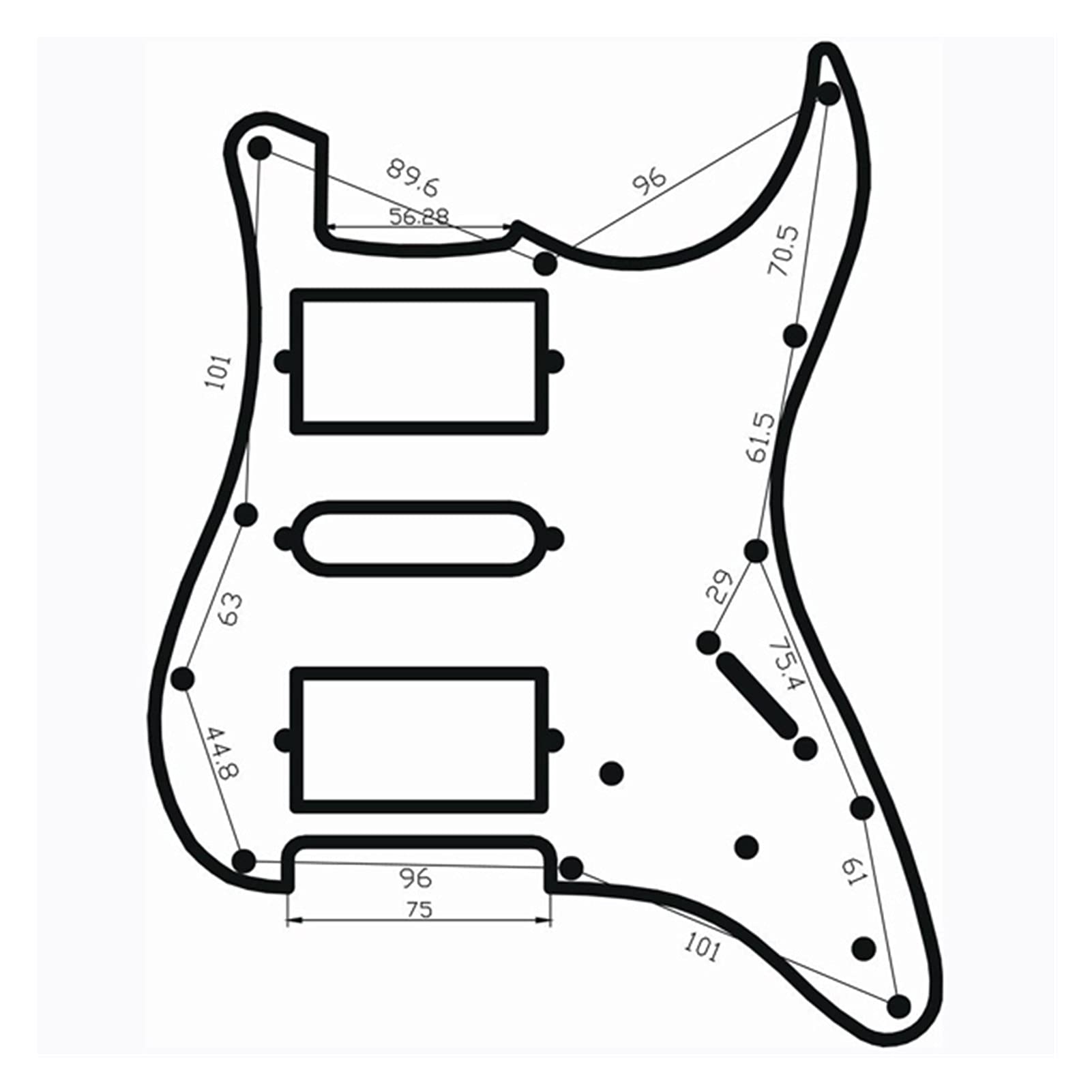 Pre-Wired HSH Black 11-Hole Loaded Pickguard Scratch Plate for Fender Stratocaster Electric Guitar - Perfect for Guitar Upgrades, DIY Repairs & Professional Installations