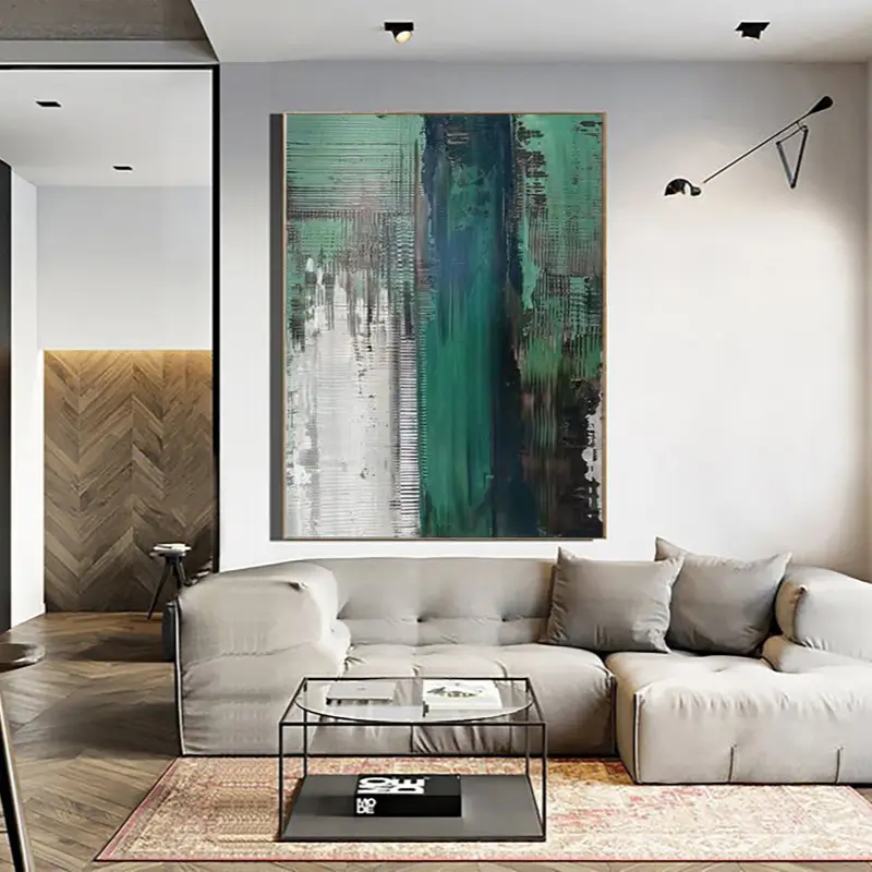 Abstract Painting #AB 011 - Modern Wall Art Decor for Living Room, Bedroom & Office | Handmade Canvas Artwork