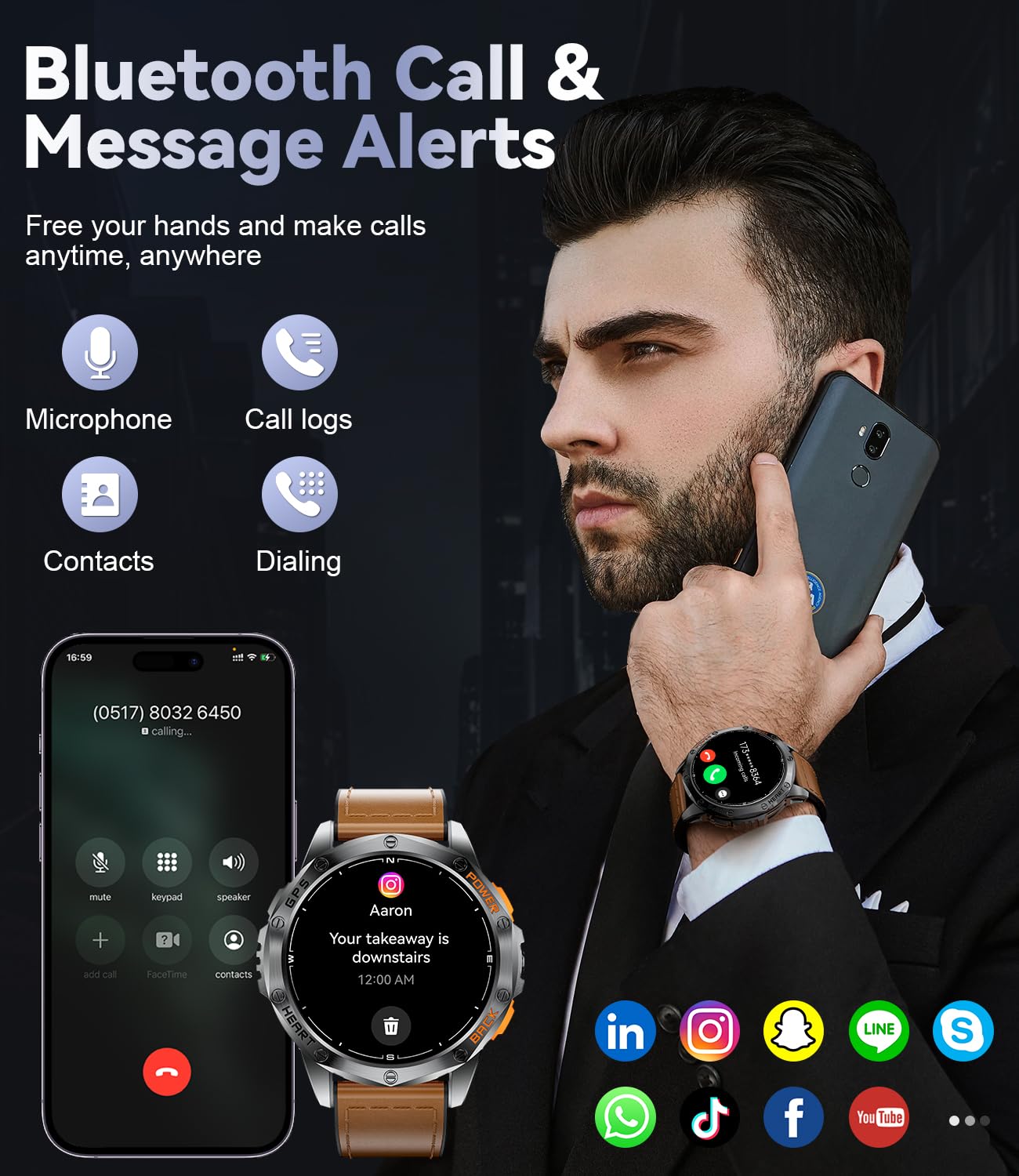 Men's GPS Smart Watch with 1.43
