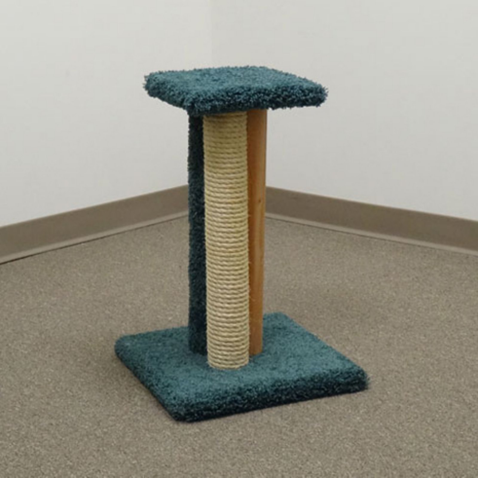 Premium Triple Cat Scratcher & Condo - Beige Cat Tree for Multiple Kittens - Durable Scratching Post with Lounging Perches for Play & Relaxation in Living Room or Bedroom