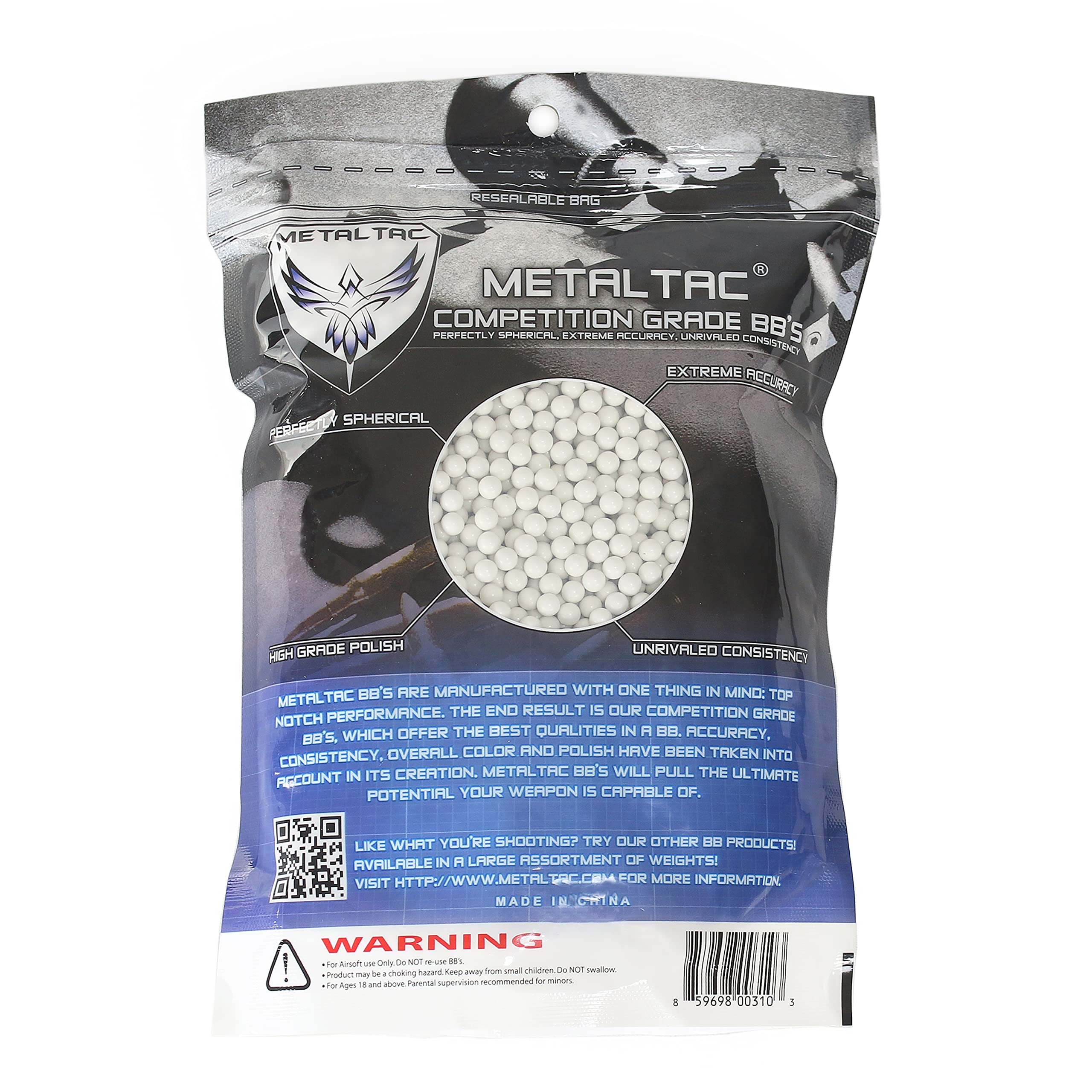 MetalTac® 0.20g 6mm Airsoft BBs - 30,000 Round High-Performance Pellets for Airsoft Guns | Perfect for Target Practice & Competitive Shooting