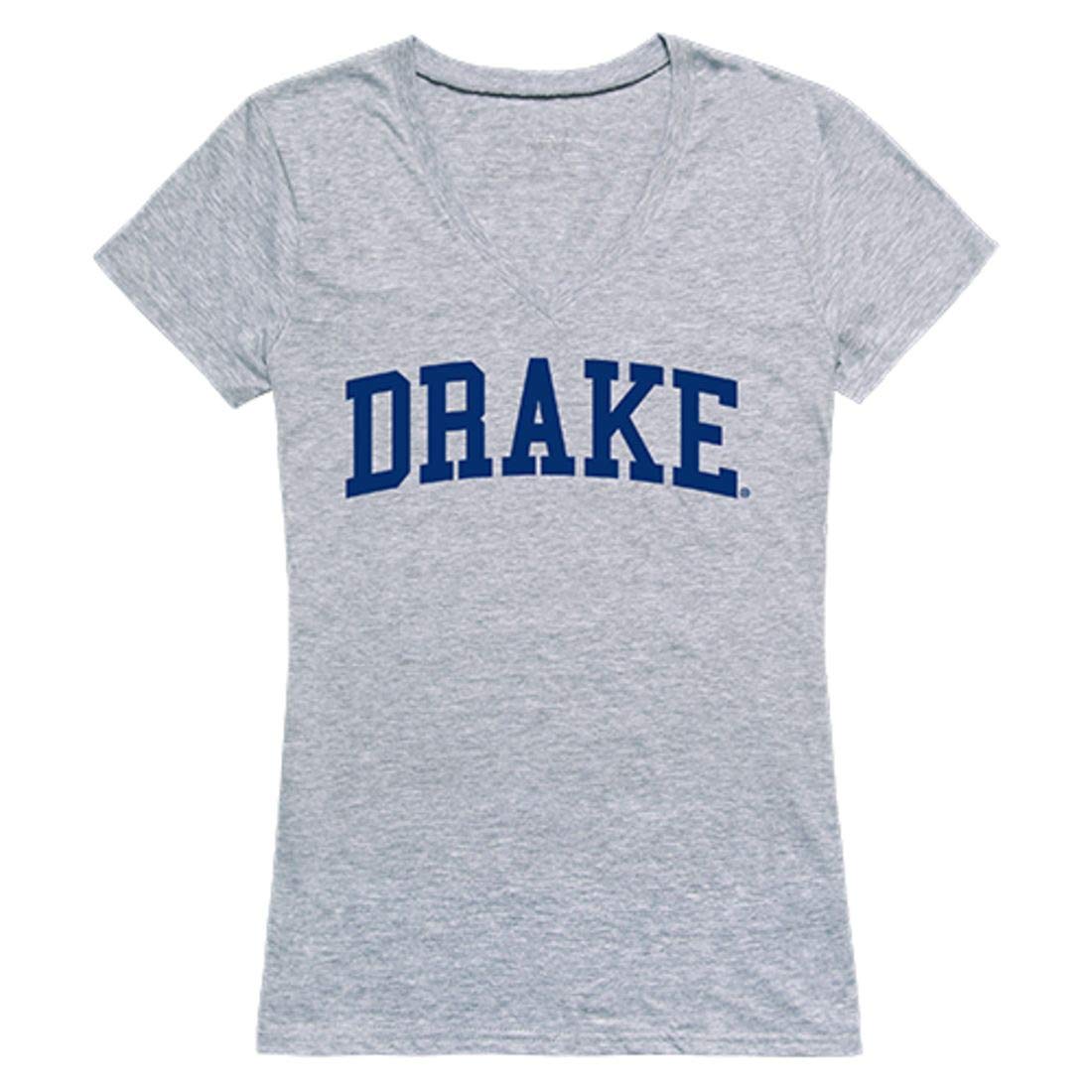 Drake University Game Day Women's T-Shirt - Soft Heather Grey Cotton Tee for College Sports Fans, Game Day Outfits & Casual Wear