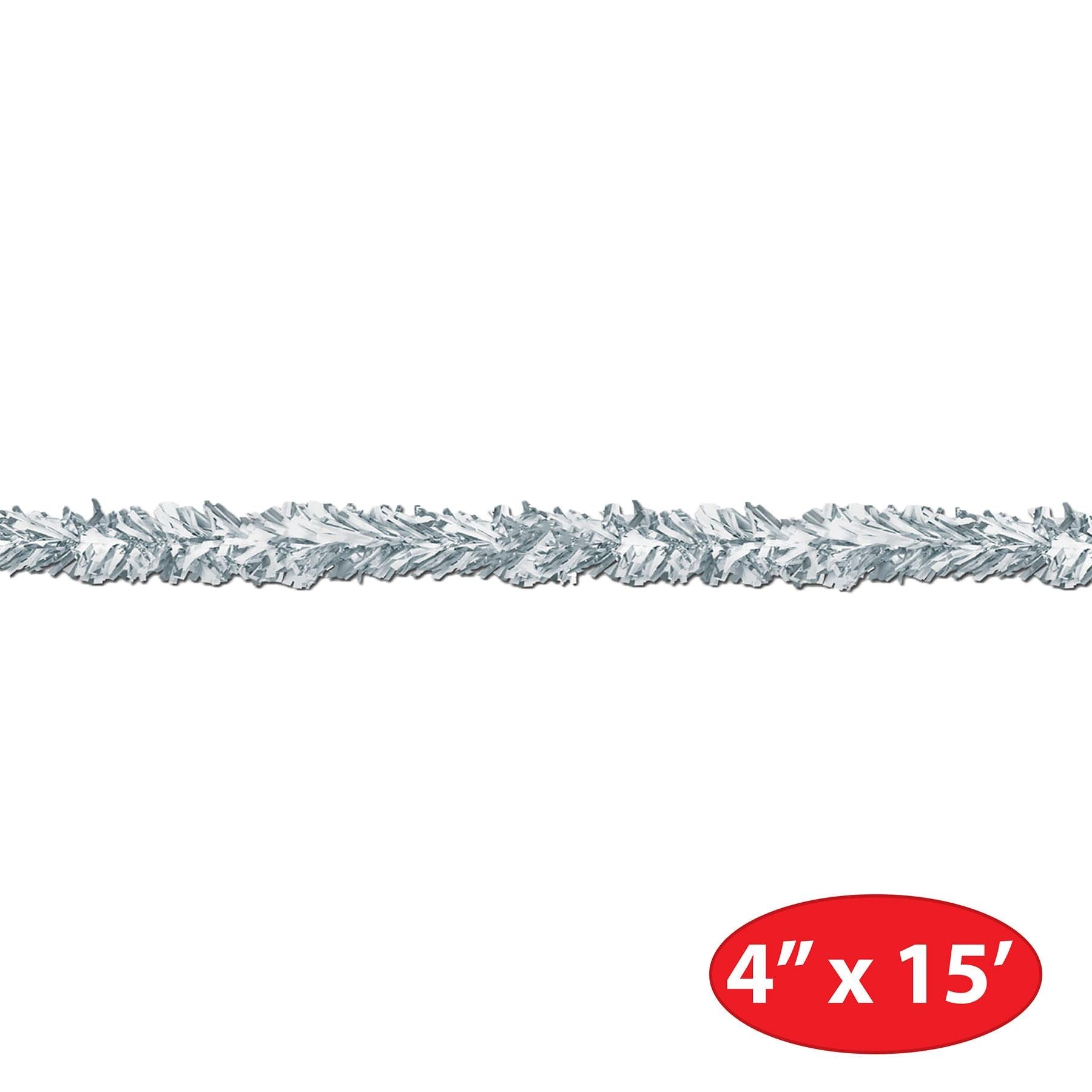 12 Pack Beistle 6-Ply Metallic White Party Garland - Premium Decor for Christmas, Weddings & Birthday Celebrations