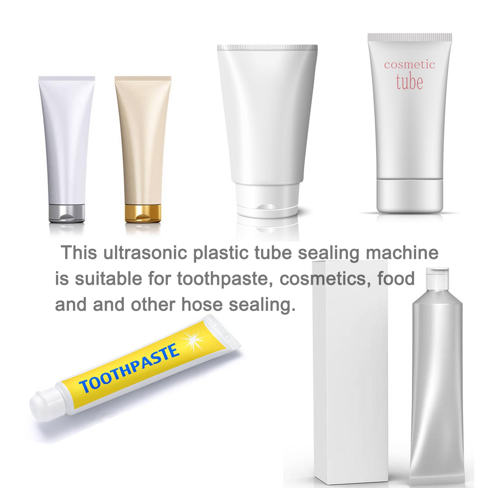 Ultrasonic Soft Plastic Tube Sealer Machine - 110V 1200W Hose & Tube Sealer with Date Coder for Toothpaste, Cosmetics & Personal Care Products | Ideal for Home Use, Small Businesses & DIY Projects