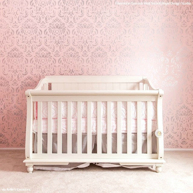 Florentine Damask Wall Stencil - Reusable DIY Painting Template for Home Decor, Accent Walls, and Furniture Upcycling | Perfect for Bedrooms, Living Rooms, and Wedding Backdrops