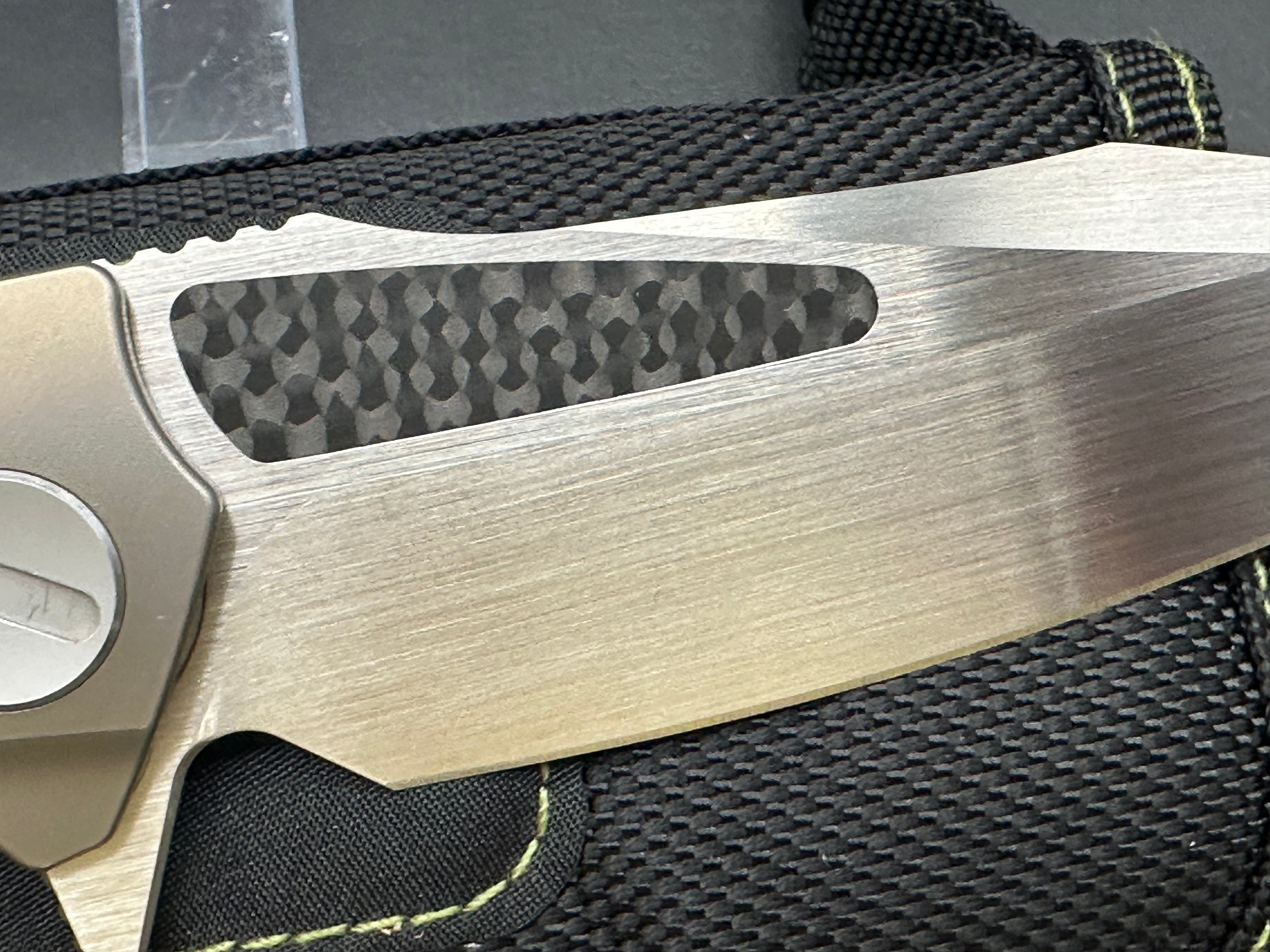Kevin John Venom Attacker Titanium & Carbon Fiber Handle Folding Knife with M390 Steel Blade - EDC, Outdoor Survival, Camping, Hunting Gear