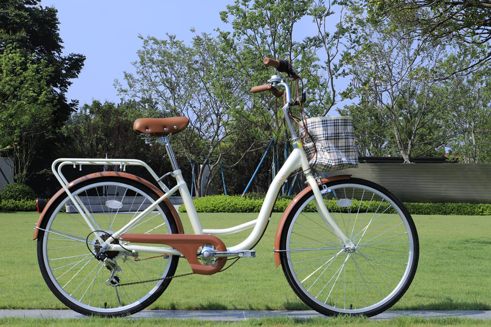 Anushruti 24/26 Inch Classic Cruiser Bike - Retro Alloy Frame, Shimano 7-Speed Hybrid Commuter Bicycle for Men & Women - Comfortable Beach & Road Riding - Multiple Colors - Perfect for Leisure, Commuting & Exercise