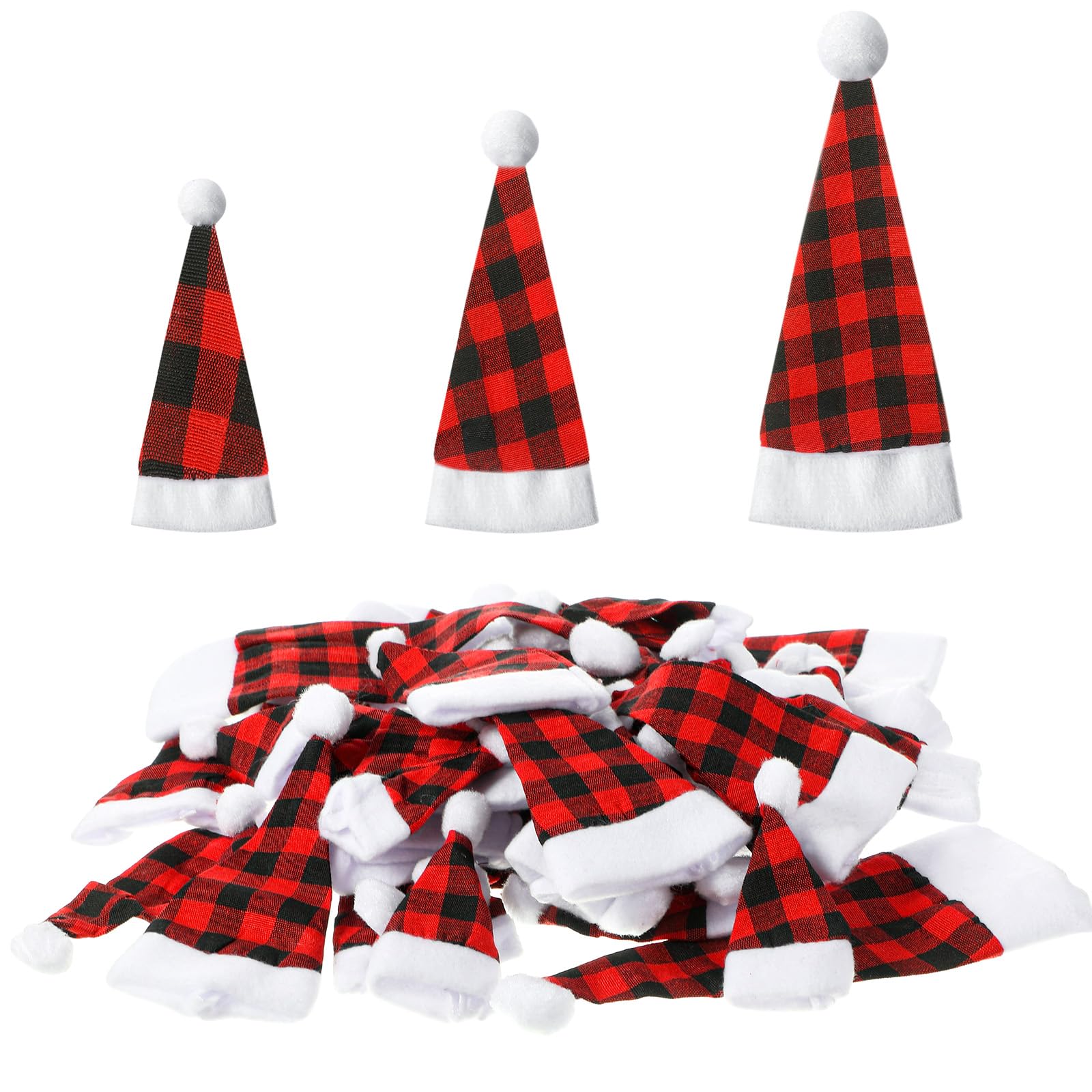 48 Pieces Mini Santa Hats for Christmas Crafts - Tiny Xmas Hats for Lollipop Toppers, DIY Holiday Decorations, Party Favors & Festive Gift Wrapping (Perfect for Christmas Trees, Cookies, Cupcakes & Small Gifts)