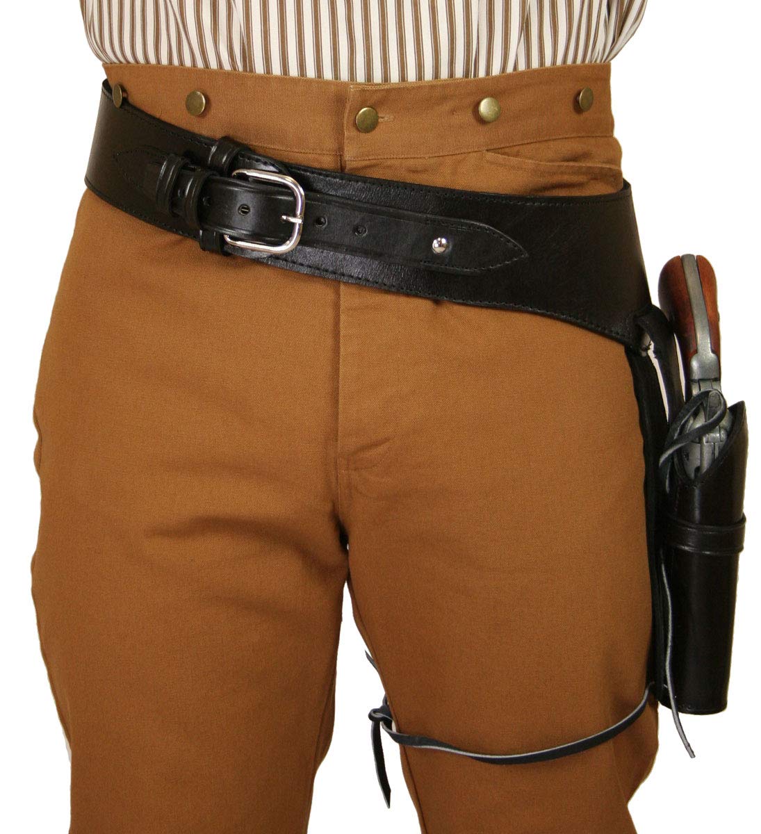 Historical Emporium .22 Cal Standard Left Hand Western Gun Belt & Holster Set - Plain Leather for Cowboy Action Shooting & Reenactments