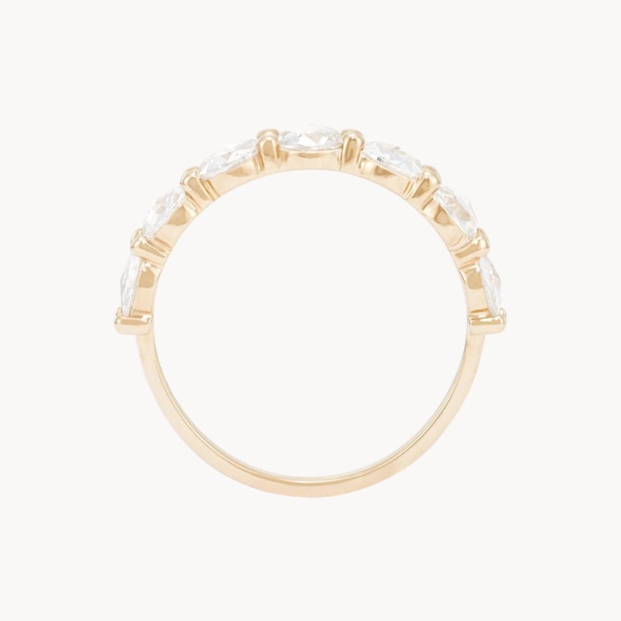 14K Yellow Gold Extra Large Moonglade Ring with Rose-Cut Diamonds | Elegant Statement Jewelry for Weddings, Parties & Special Occasions