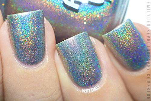 Rainbow Holographic Nail Polish - Shimmering Silver Chrome Vegan Nail Lacquer - Cruelty-Free & Quick Dry Formula for Salon-Quality Manicures at Home - Perfect for Parties, Weddings and Everyday Glam