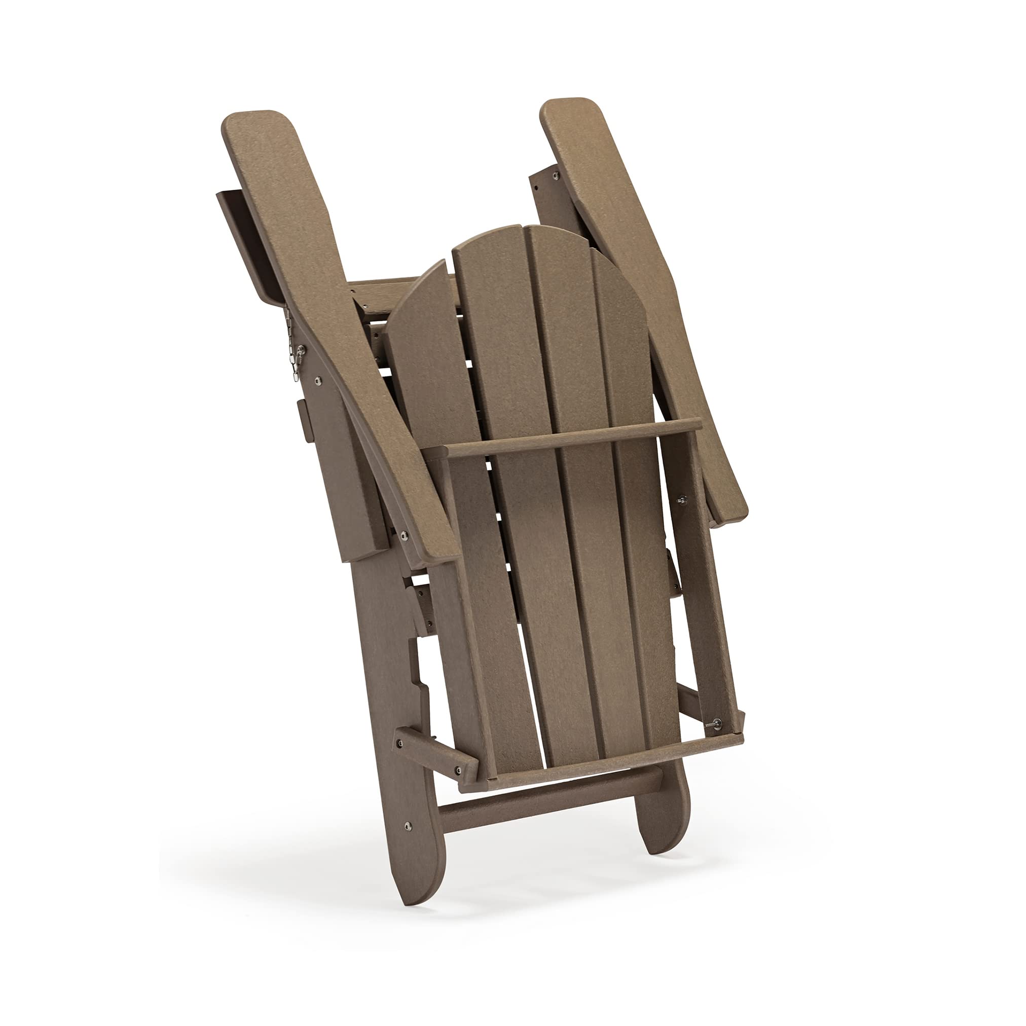 **WO Home Furniture 3-Piece Outdoor Adirondack Chair Set with Side Table - Weather & UV Resistant Folding Chairs for Lawn, Garden, Bonfire, Balcony (Weathered Wood) - Perfect for Relaxing, Entertaining, and Outdoor Gatherings**