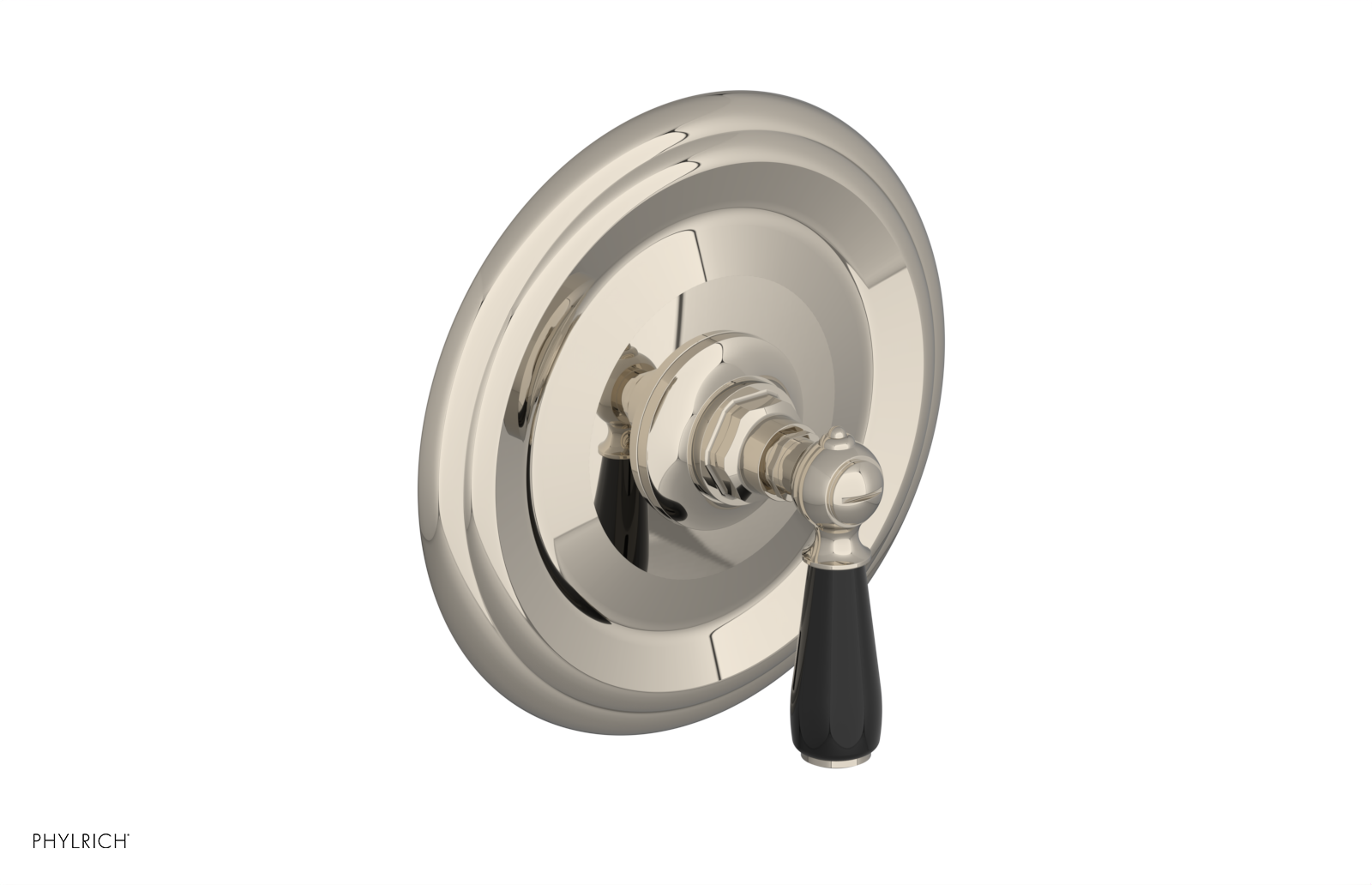 Jamestown Pressure Balance Shower Plate & Handle Trim with Black Accents - 4 735 - Modern Bathroom Fixture for Spa-Like Shower Experience