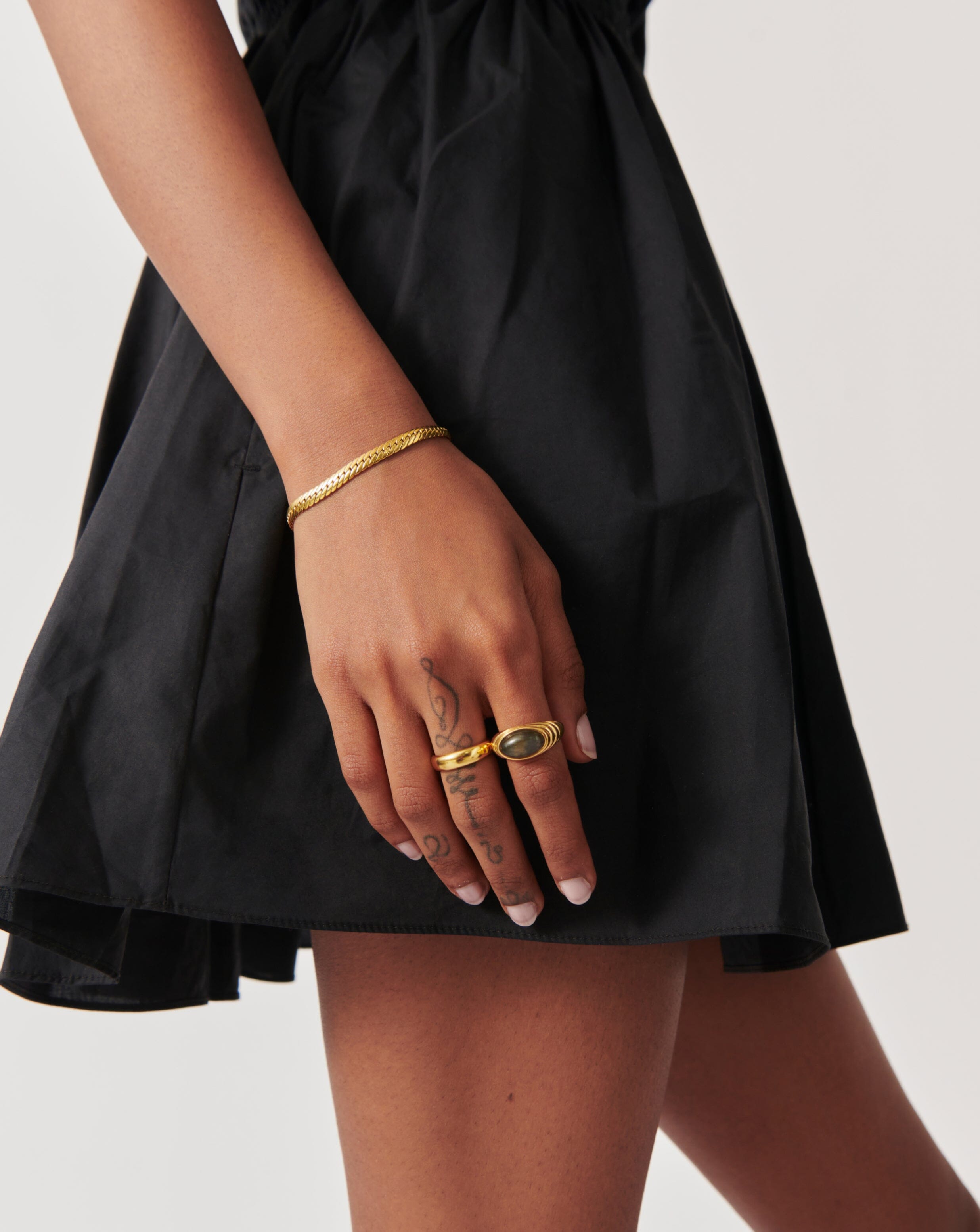 Wavy Ridge Gemstone Ring - Elegant Handmade Jewelry for Women | Perfect for Weddings, Parties & Everyday Wear
