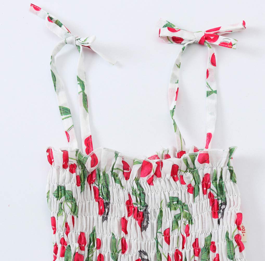 Boho Floral Toddler Baby Girls Dress - Strappy Summer Princess Sundress for Beach, Casual Wear & Outdoor Play