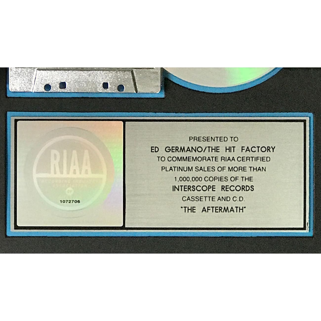Dr. Dre The Aftermath RIAA Certified Platinum Album Award - Official Music Collectible for Fans & Display
