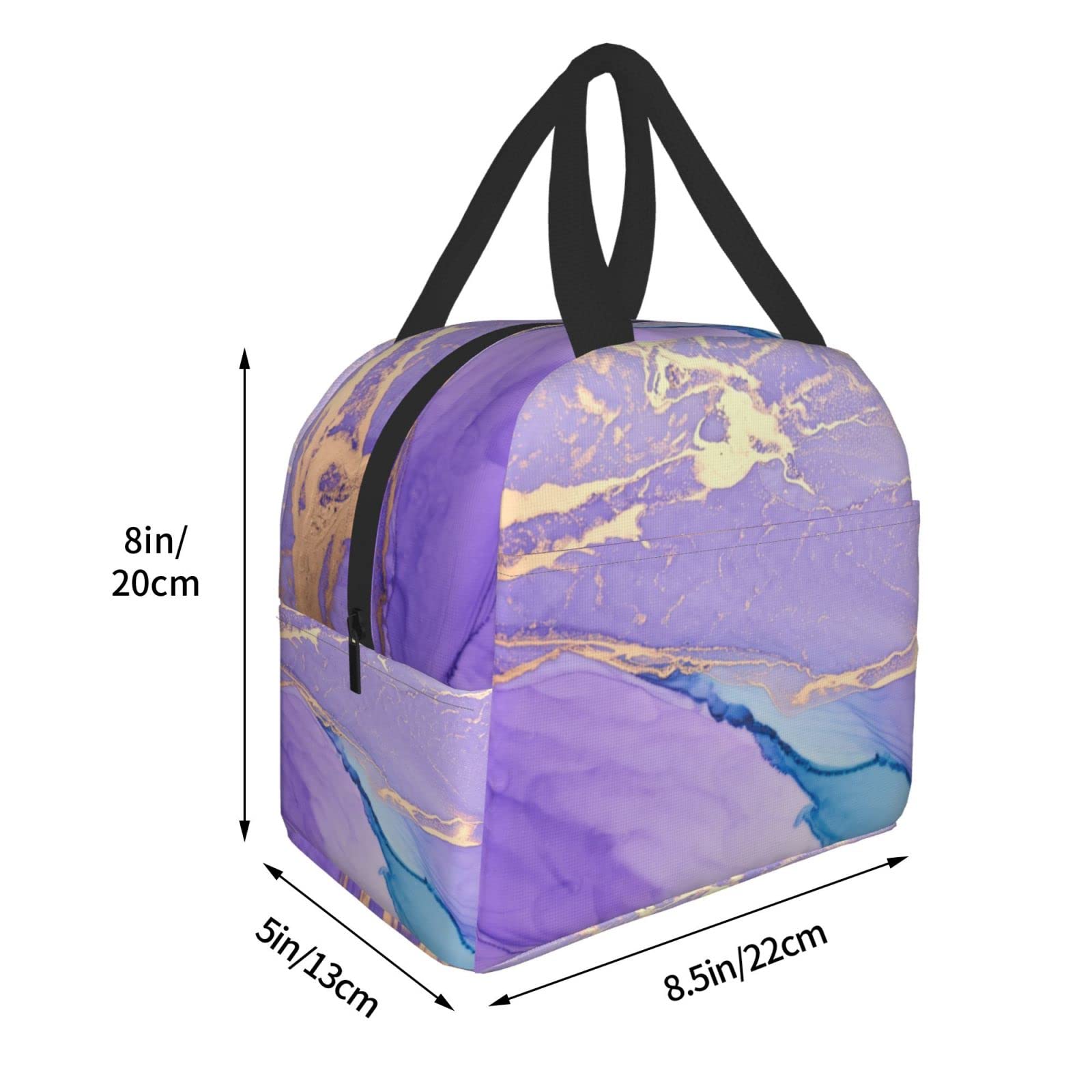 Marble Abstract Insulated Lunch Box - Reusable & Leak-Proof Lunch Bag for Men & Women - Portable Meal Container for Work, School, Travel & Picnic - Keep Food Fresh for Hours